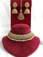 Riffat Choker Necklace Set-Gold