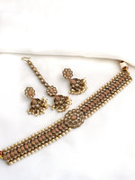 Revti Necklace Set-Peach