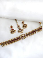 Revti Necklace Set-Maroon