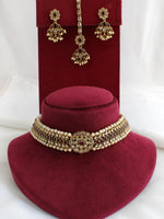 Revti Necklace Set-Maroon