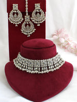 Yashika Necklace Set-Grey