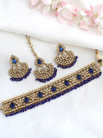 Ramya Necklace Set-Blue