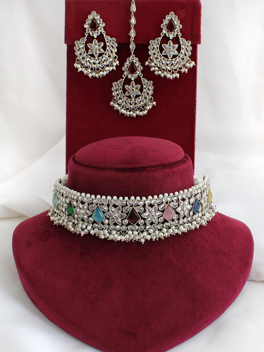 Ramya Necklace Set-Multicolor