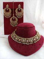 Krishti Necklace Set-Maroon