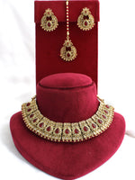 Ariba Necklace Set-Maroon