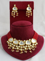 Netra Necklace Set-Maroon