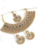 Meenaz Necklace Set-Grey