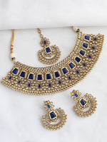 Meenaz Necklace Set-Blue