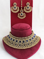 Meenaz Necklace Set-Blue