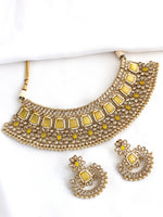 Meenaz Necklace Set-Yellow