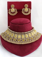 Meenaz Necklace Set-Yellow