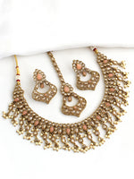Roshini Necklace Set-Peach