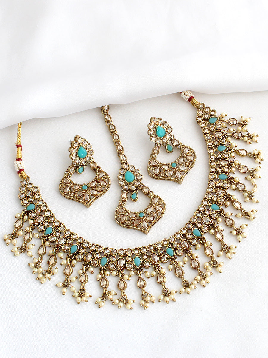 Roshini Necklace Set-Turquoise