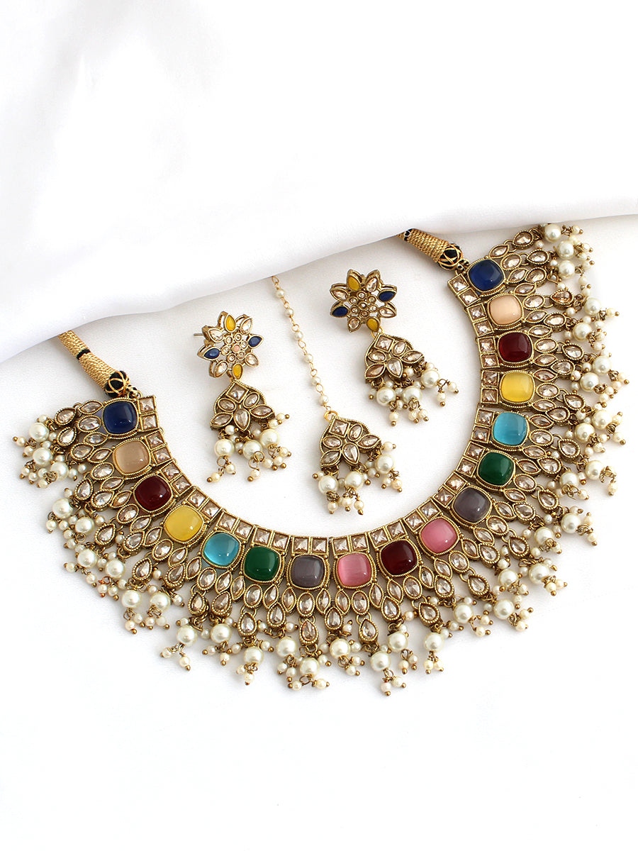Fatimah Necklace Set-Multicolor