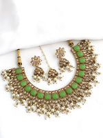 Fatimah Necklace Set-Mint Green