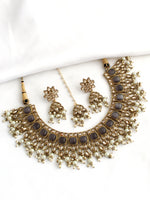 Fatimah Necklace Set-Grey