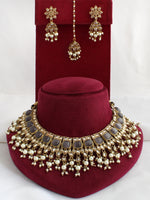 Fatimah Necklace Set-Grey
