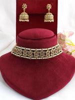 Riyaaz Choker Necklace Set-Gold
