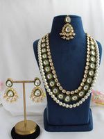Lucknow Long Necklace Set-Pearl