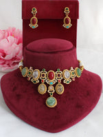 Kiayana Choker Necklace Set-Multicolor