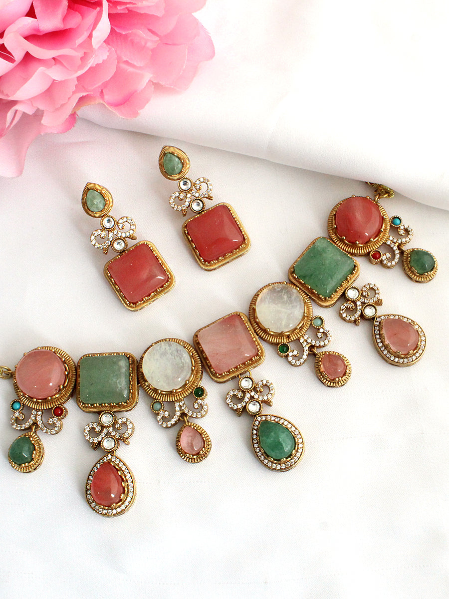 Rhea Choker Necklace Set -Multicolor