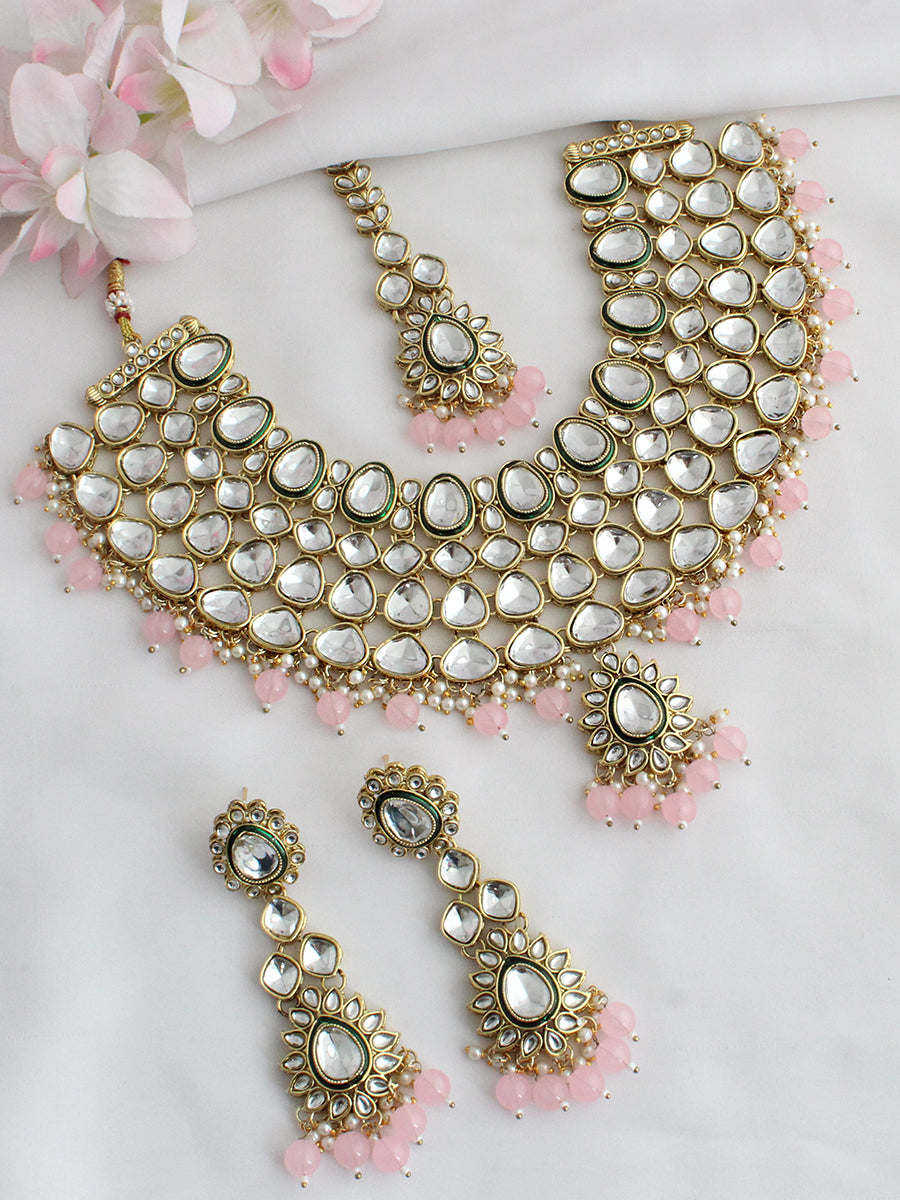 Navika Necklace Set-Pastel Pink