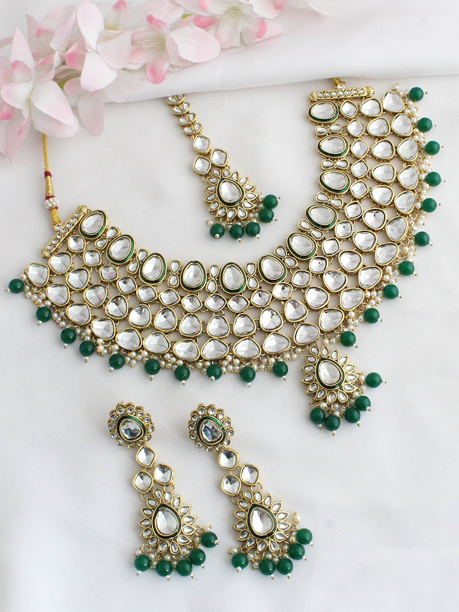 Navika Necklace Set-Green