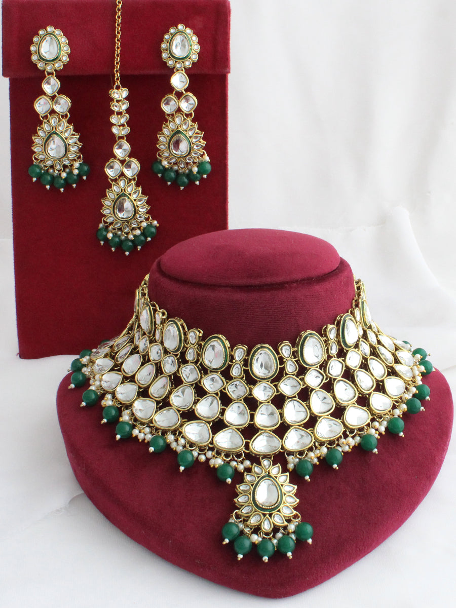 Navika Necklace Set-Green