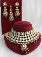 Navika Necklace Set-Maroon