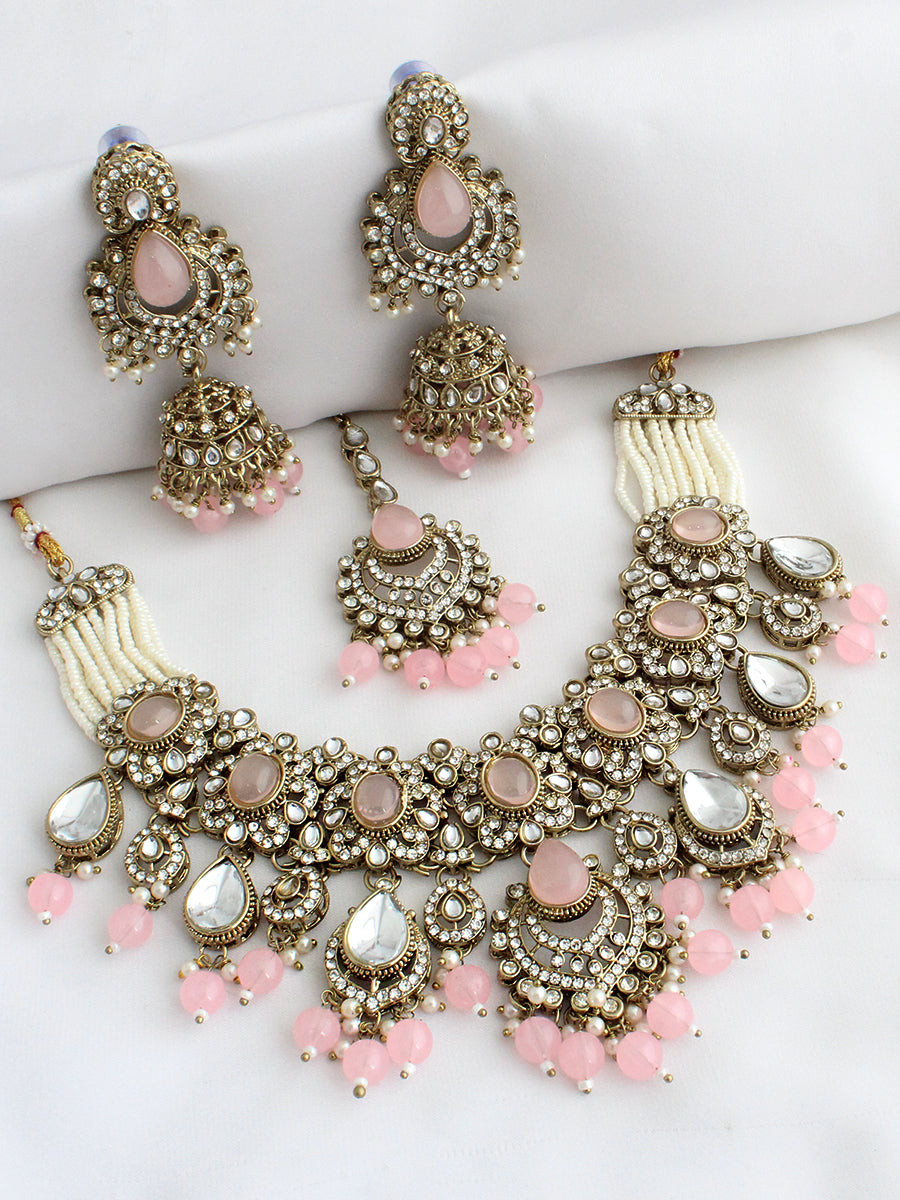 Drisha Necklace Set-Pastel Pink