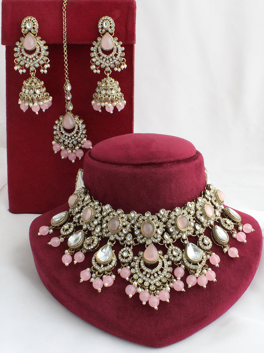 Drisha Necklace Set-Pastel Pink
