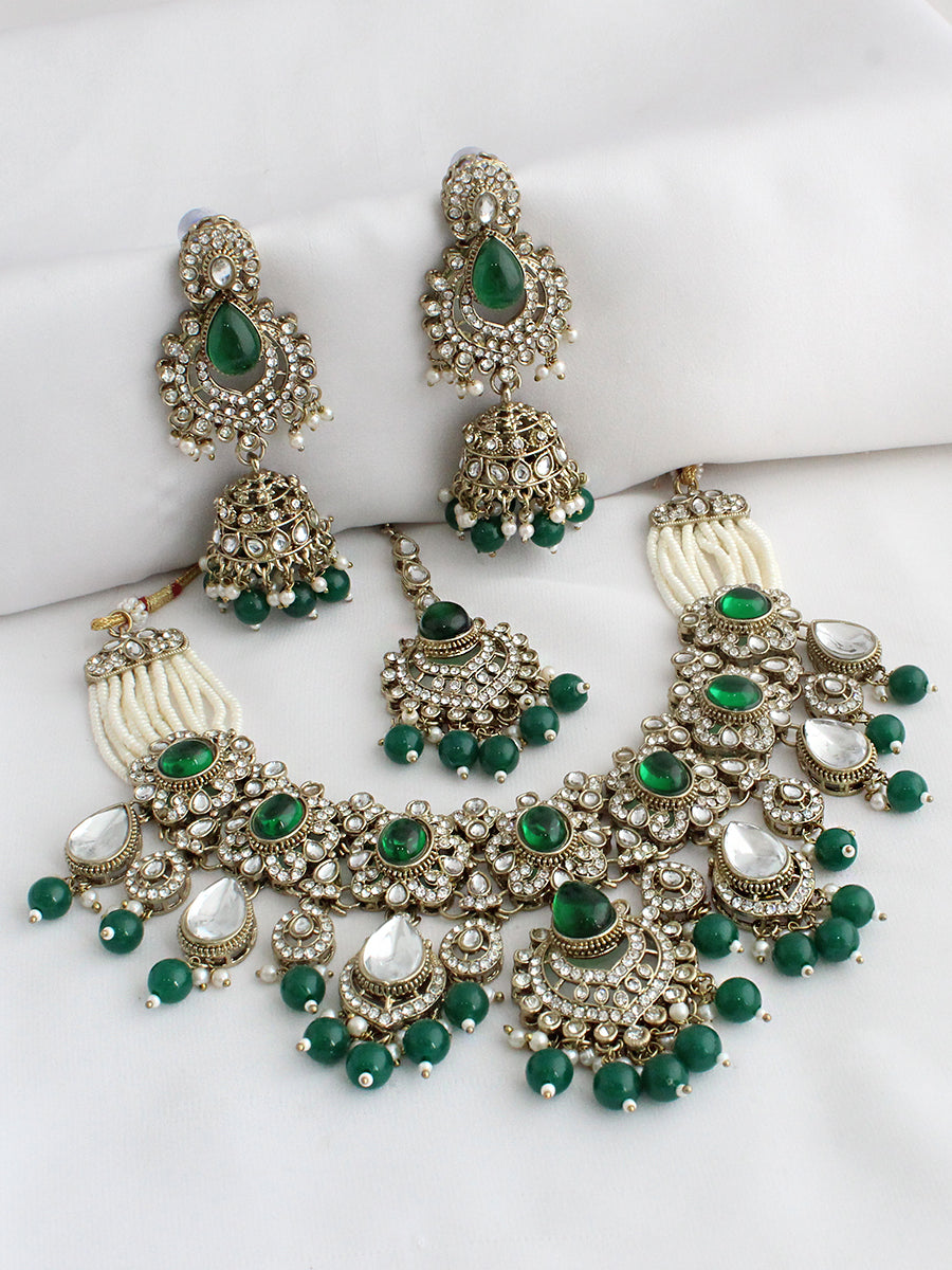 Drisha Necklace Set-Green