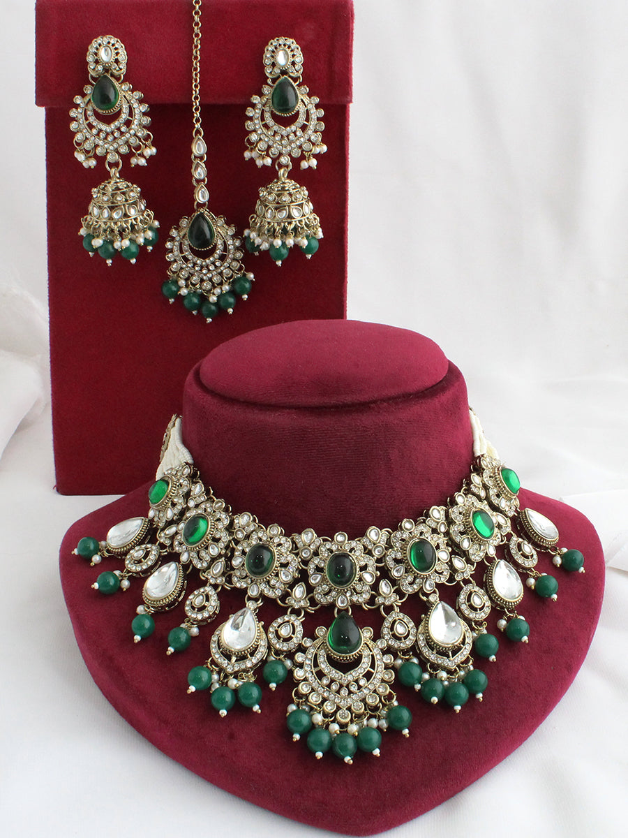 Drisha Necklace Set-Green