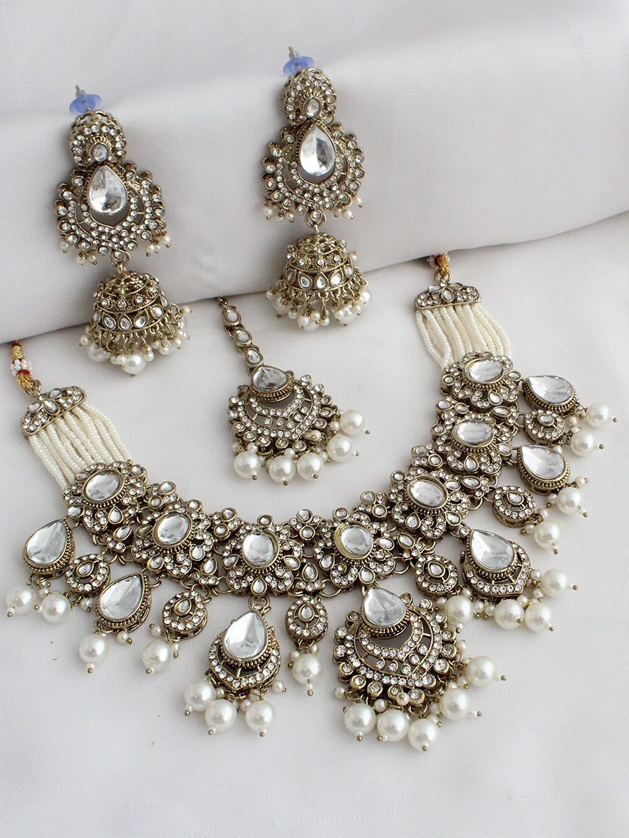 Drisha Necklace Set-Pearl