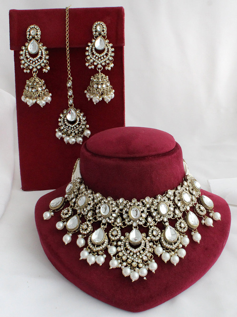 Drisha Necklace Set-Pearl