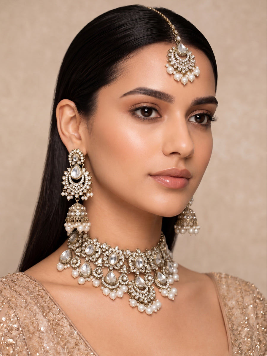 Drisha Necklace Set-Pearl