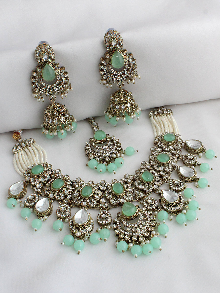 Drisha Necklace Set-Mint Green
