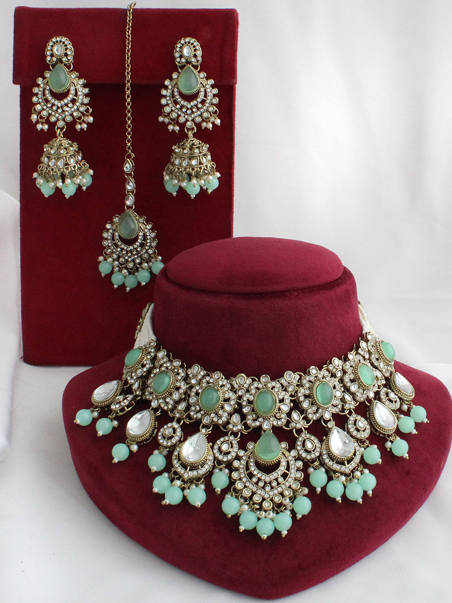 Drisha Necklace Set-Mint Green
