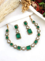Mayra Necklace Earring Set-Green