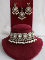 Miraya Choker Necklace Set-Maroon