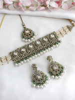 Miraya Choker Necklace Set-Mint Green