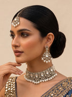 Miraya Choker Necklace Set-White