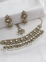 Eshal Choker Necklace Set-White