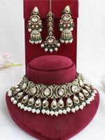 Eshal Choker Necklace Set-Green