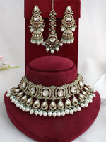 Eshal Choker Necklace Set-Mint Green