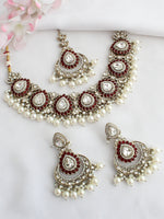 Ivana Necklace Set-Maroon