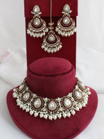 Ivana Necklace Set-Maroon
