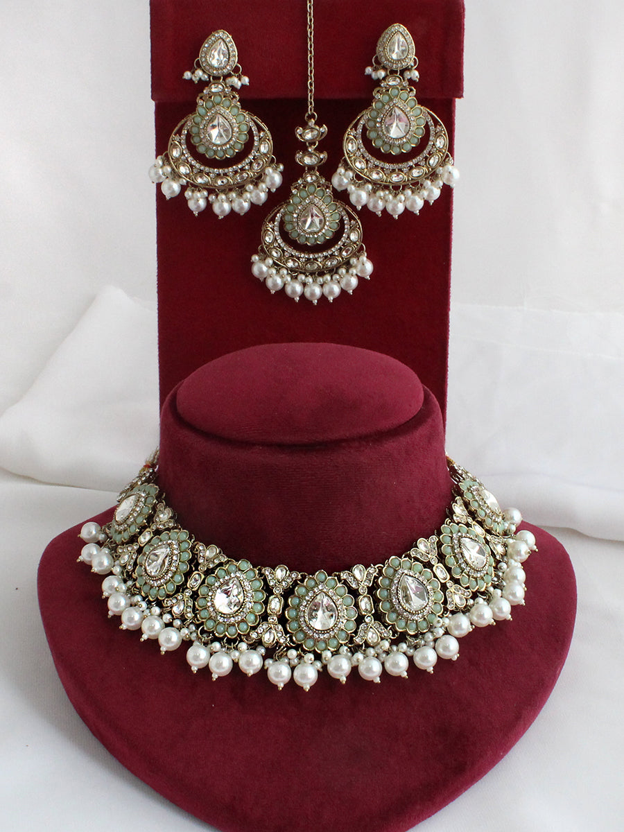Ivana Necklace Set-Mint green