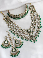 Sanvika Layered Necklace Set-Green