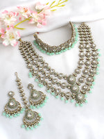Sanvika Layered Necklace Set-Mint Green